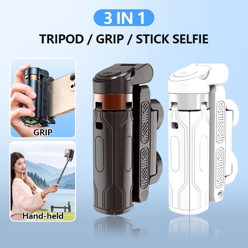 360° Rotating Bluetooth Selfie Stick with Remote Control, Extendable Mini Tripod Phone Grip 3 in 1 Portable - Image 2